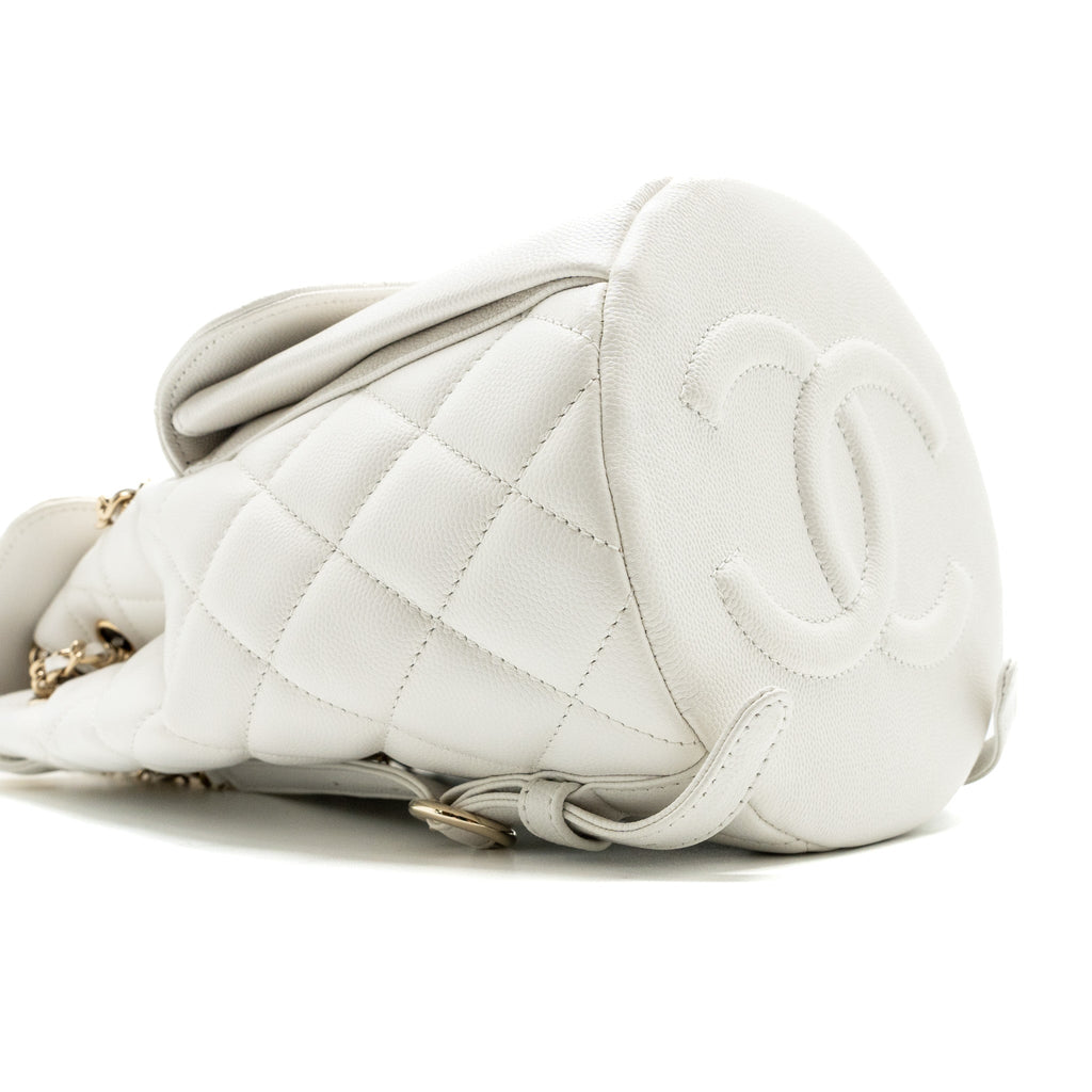 Chanel 22s mini backpack Grained calfskin white L(Microchip)