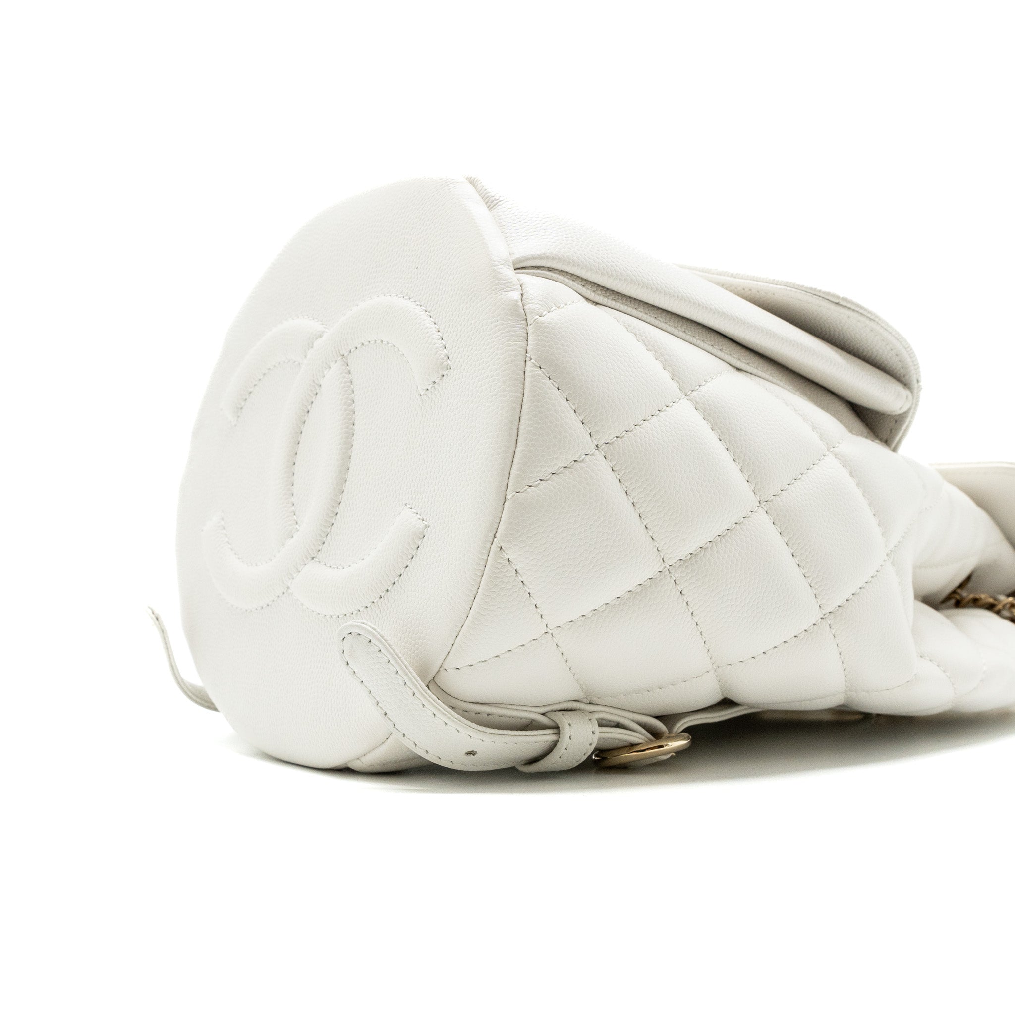 Chanel 22s mini backpack Grained calfskin white L(Microchip)