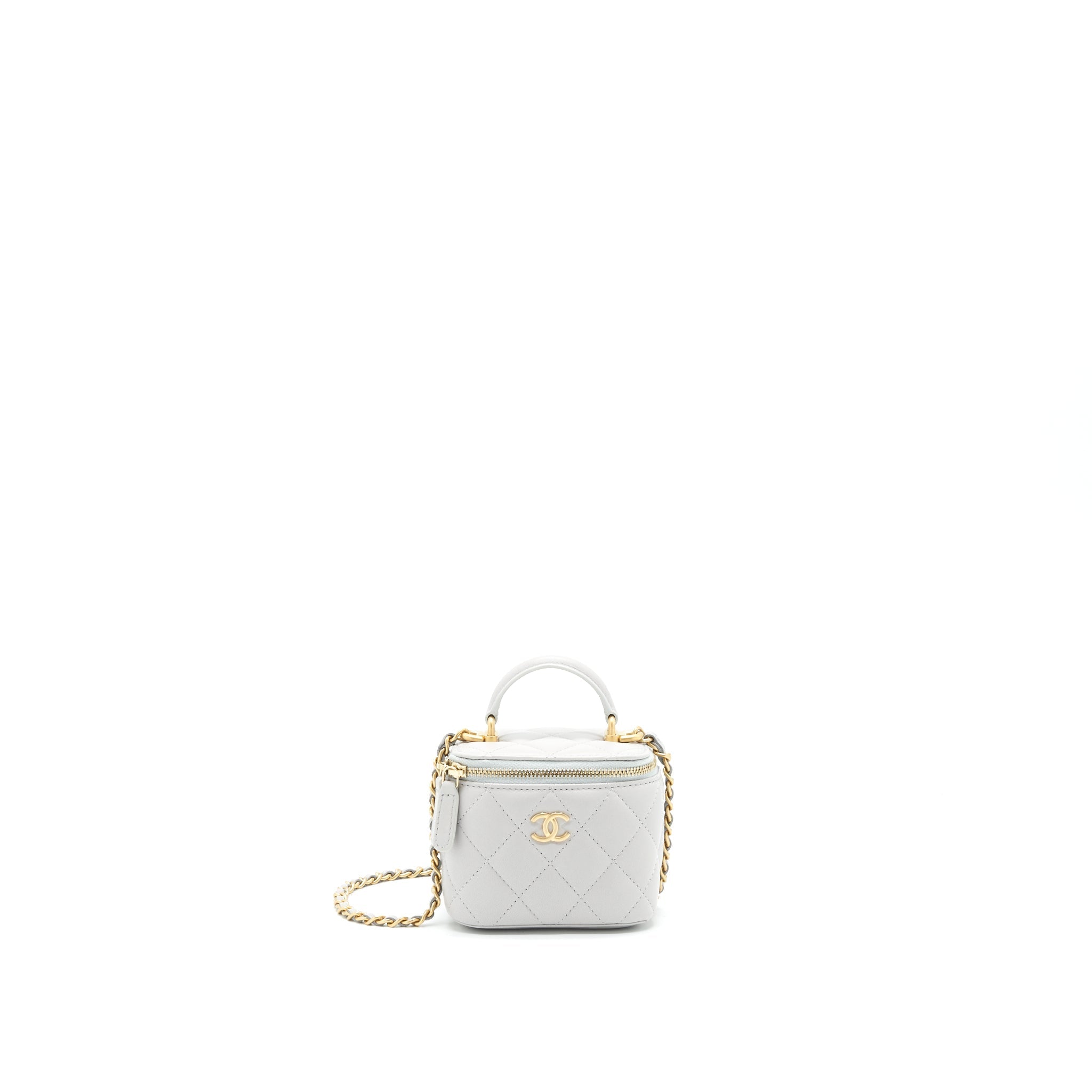 Chanel 21A Small handle Vanity with Chain Grey with