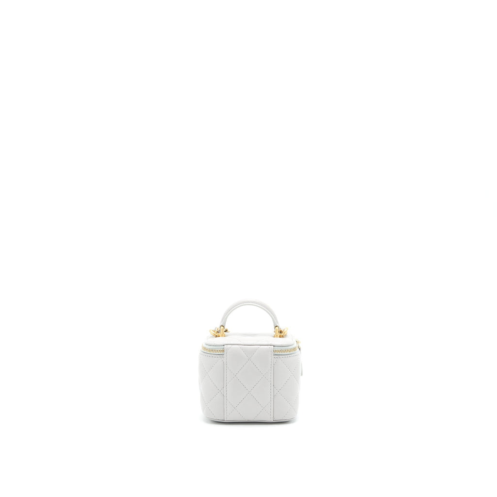 Chanel 21A Small handle Vanity with Chain Grey with