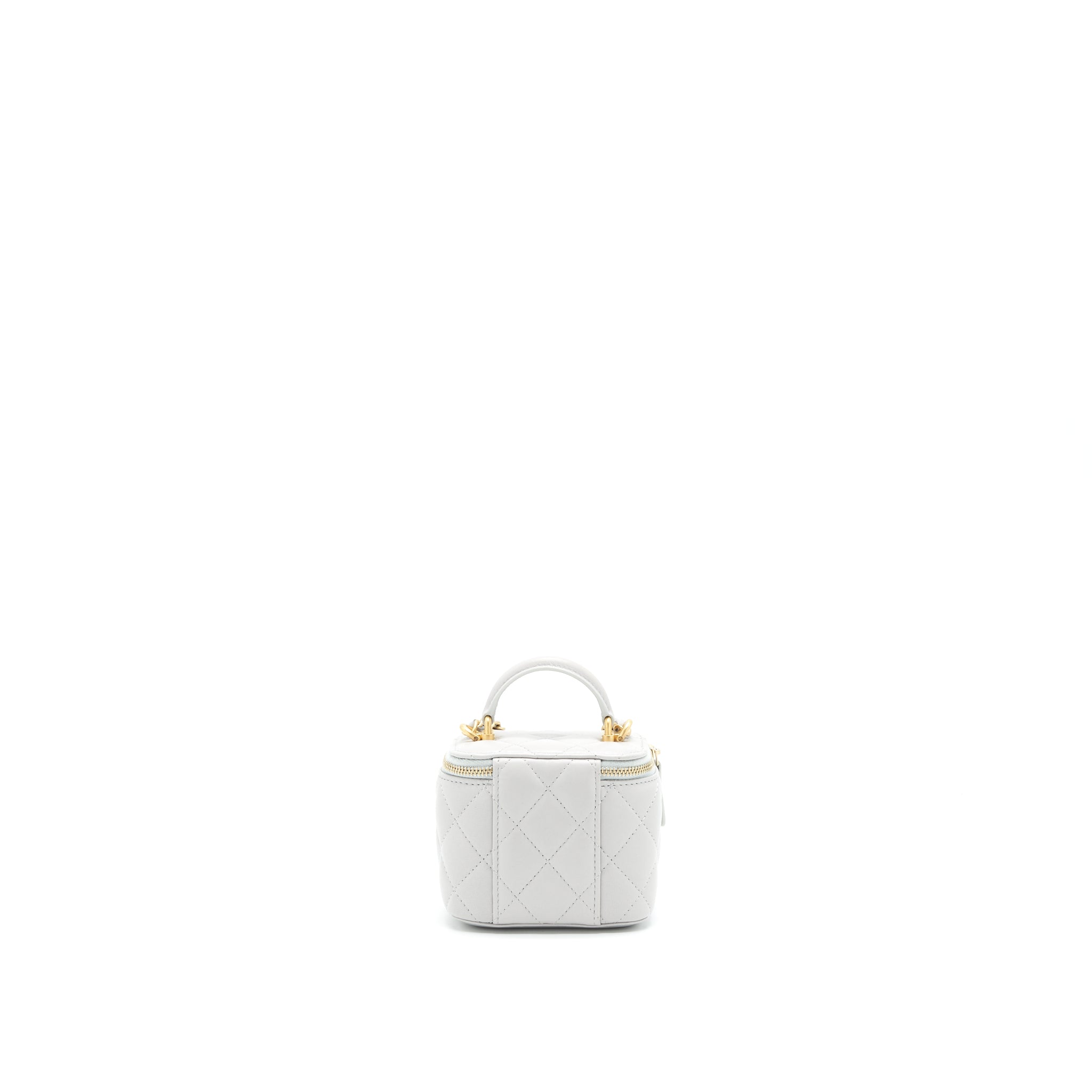 Chanel 21A Small handle Vanity with Chain Grey with