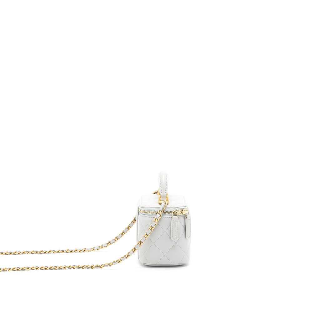 Chanel 21A Small handle Vanity with Chain Grey with