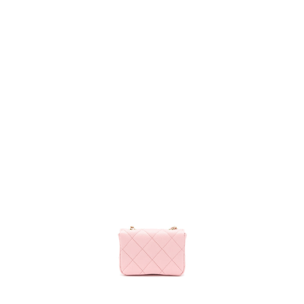 Chanel 22P Mini Flap Belt Bag/ Holder Caviar Light Pink L