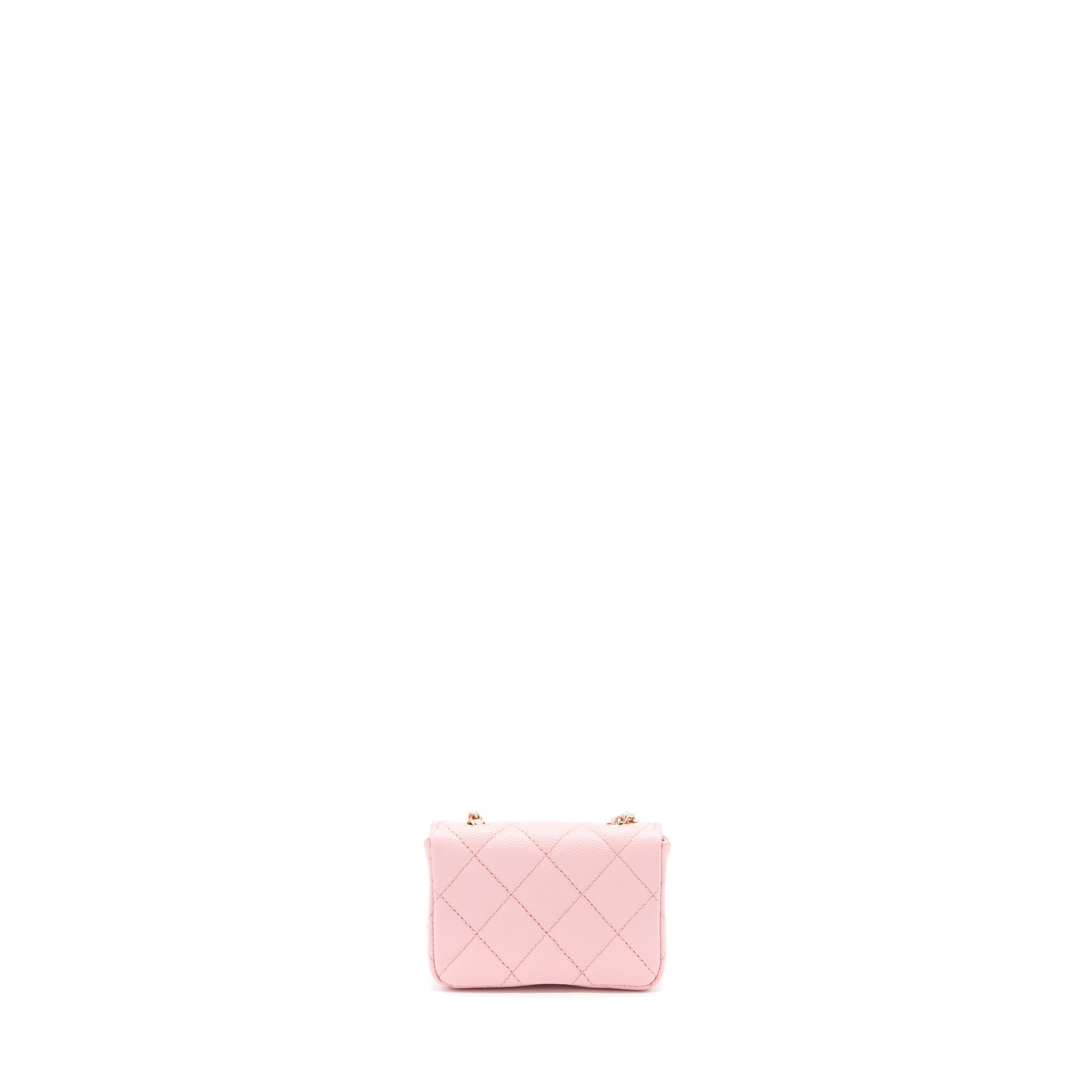 Chanel 22P Mini Flap Belt Bag/ Holder Caviar Light Pink L