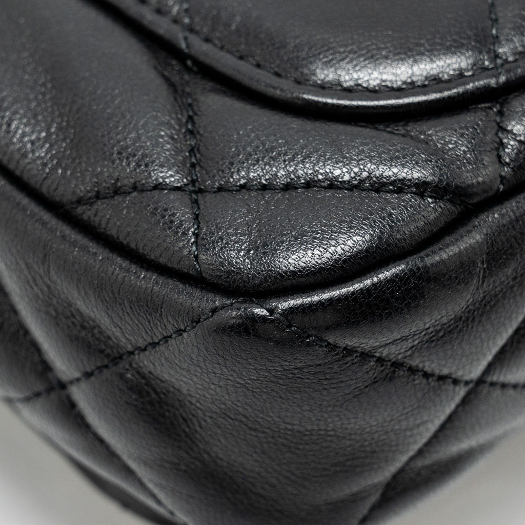 Chanel 19 Quilted Waist Belt Bag Shiny Goatskin Black