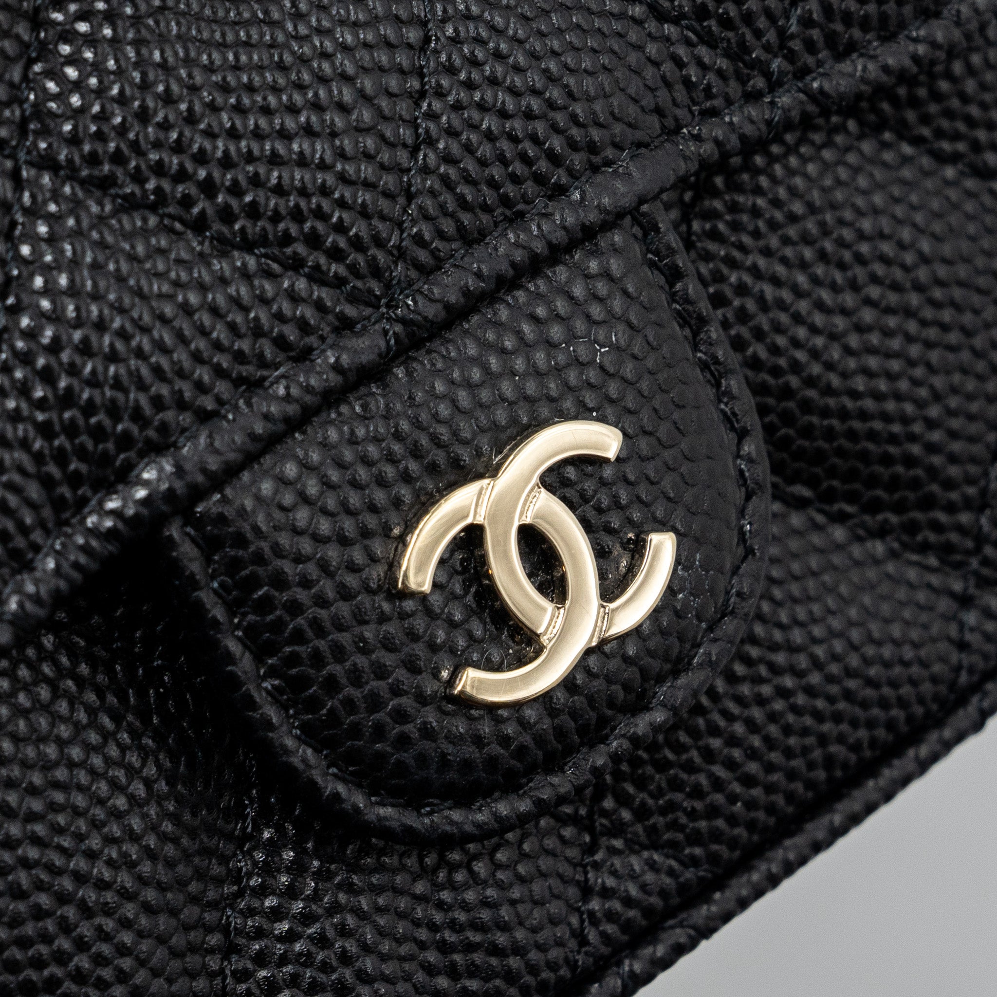 Chanel Mini Clutch With Chain Caviar Black L (microchip)