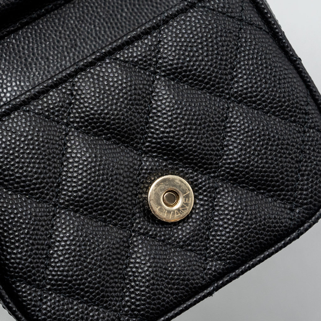 Chanel Mini Clutch With Chain Caviar Black L (microchip)
