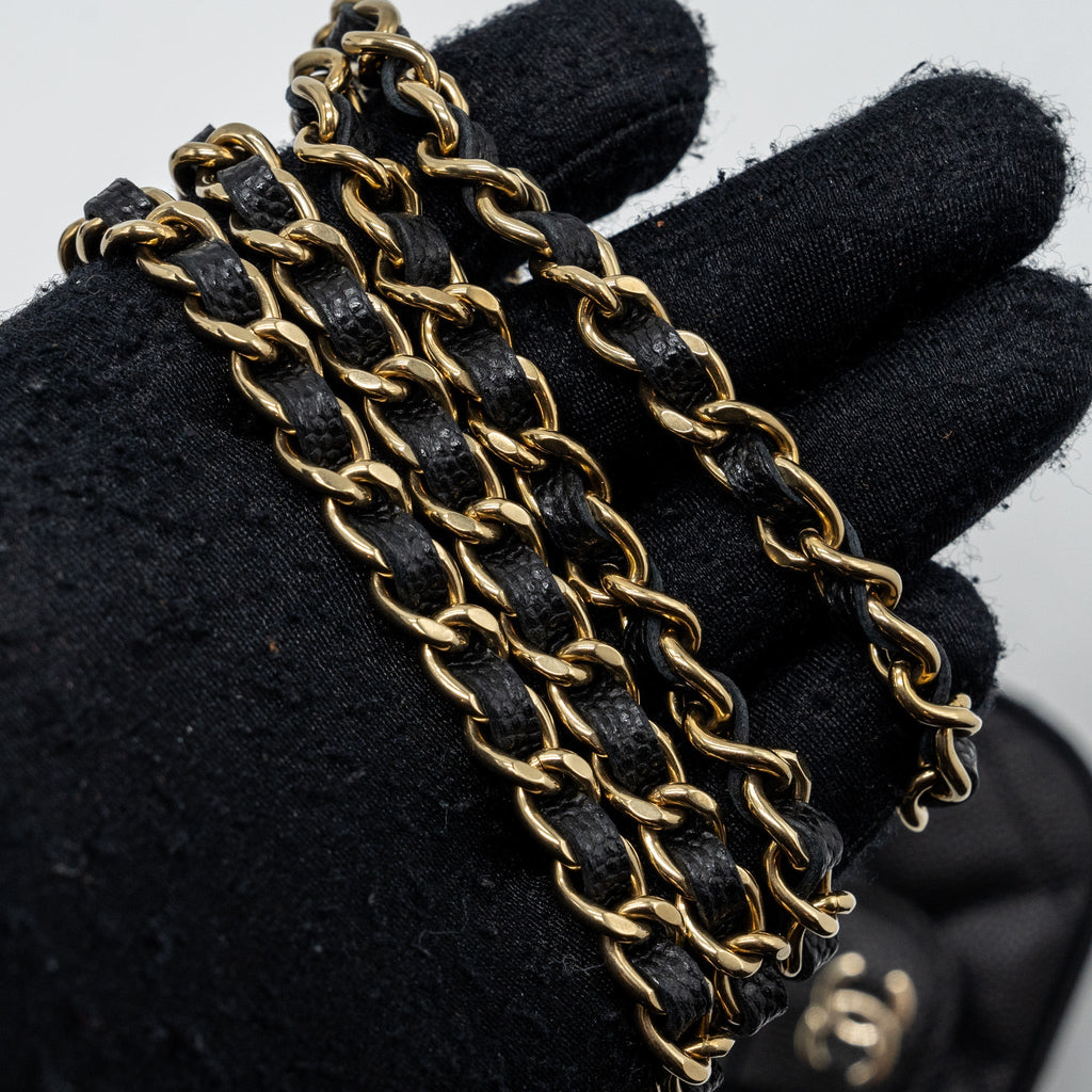 Chanel Mini Clutch With Chain Caviar Black L (microchip)