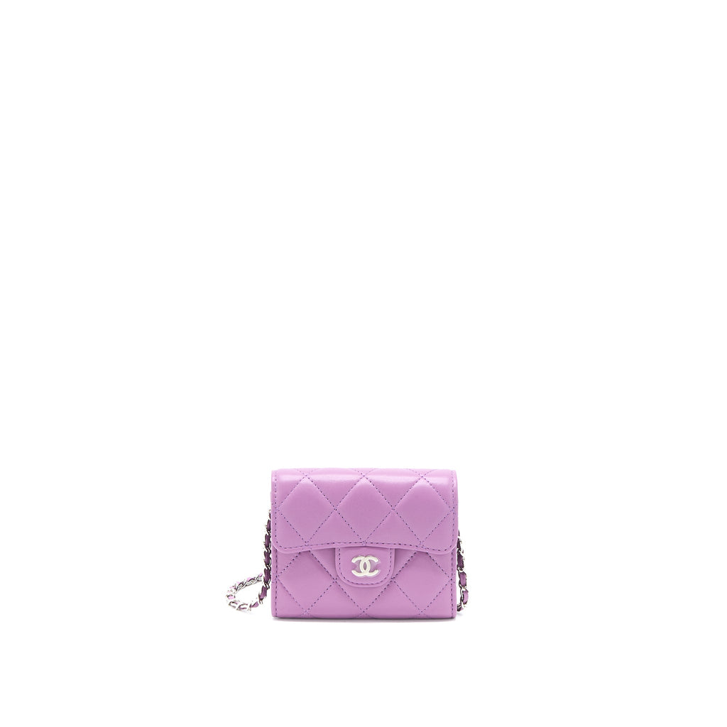 Chanel Clutch On Chain Lambskin Purple