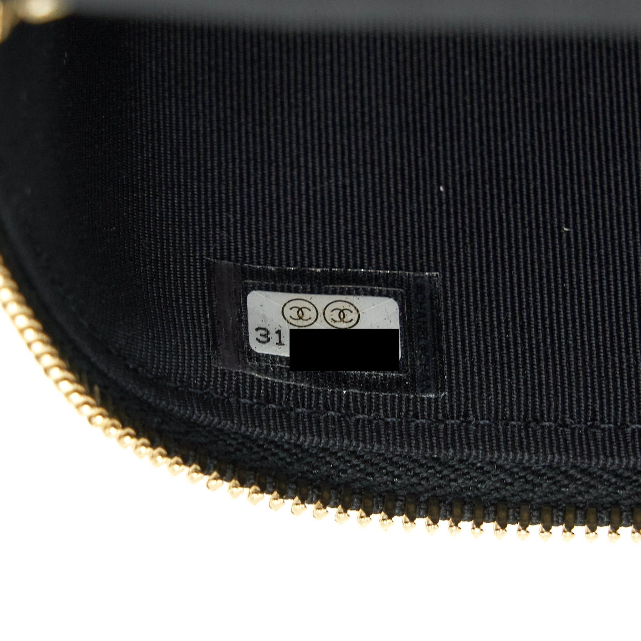 Chanel Small Vanity Clutch With Chain CC Pearl Caviar Black L