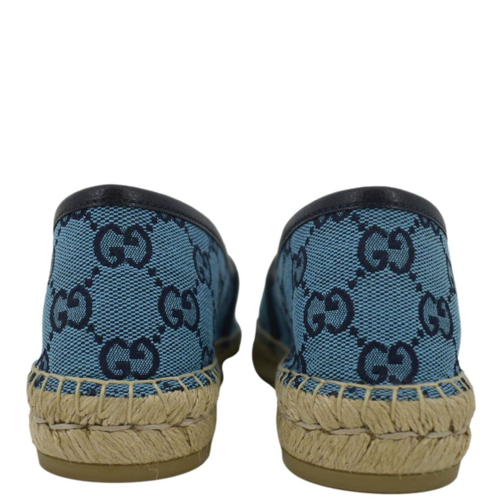GUCCI Espadrilles GG Canvas Shoes Blue 663674 Size 38.5