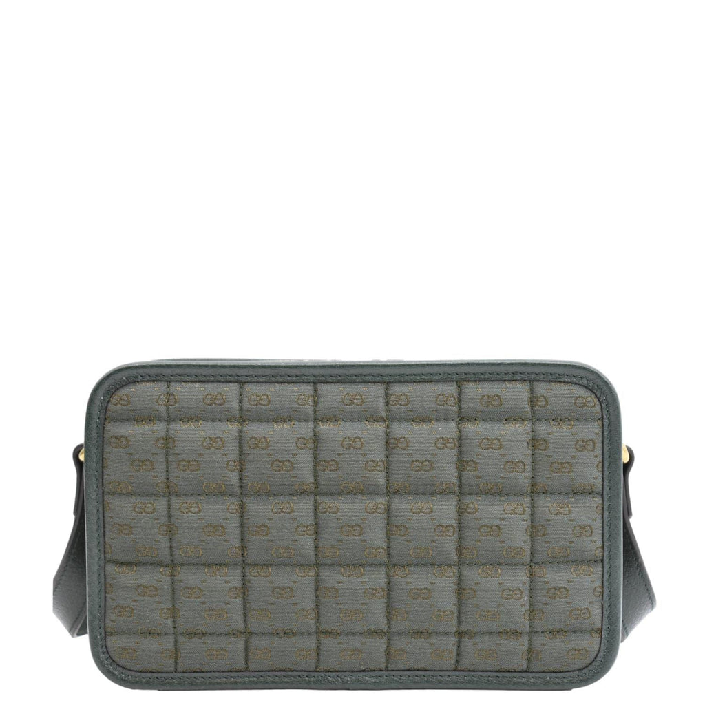 GUCCI Mini Quilted GG Supreme Canvas Crossbody Bag Green 751914