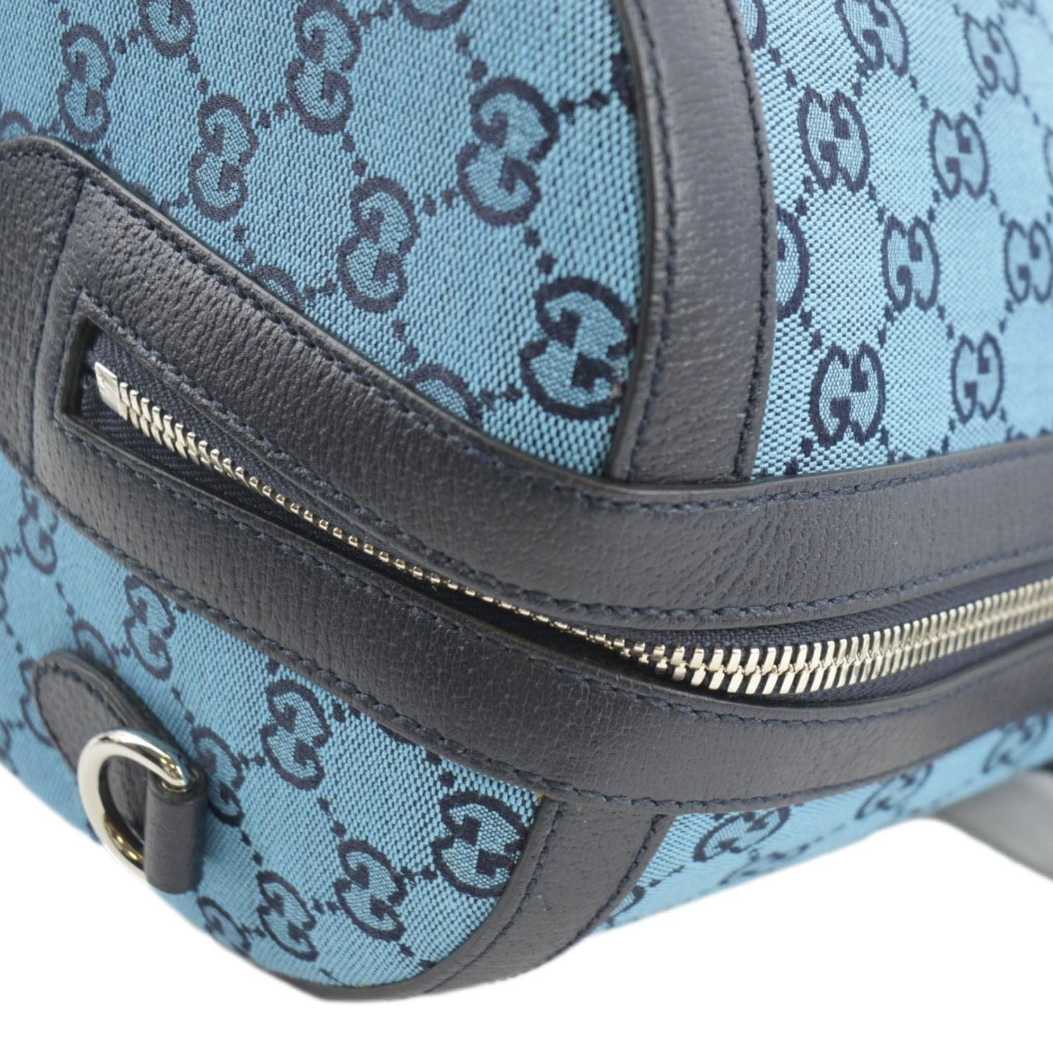 GUCCI Ophidia Duffle GG Supreme Canvas Satchel Bag Blue 648085