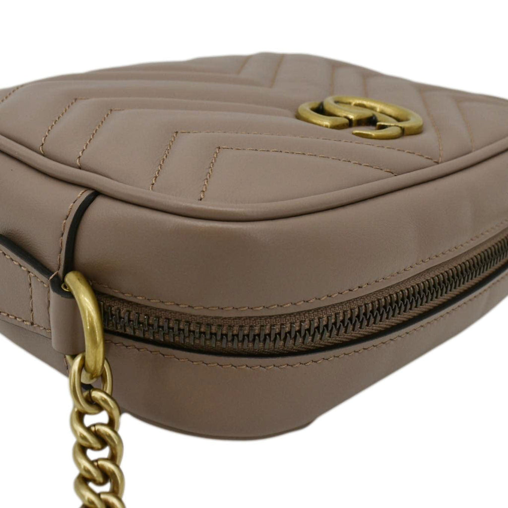 GUCCI GG Marmont Mini Matelasse Leather Crossbody Bag Dusty Pink 448065
