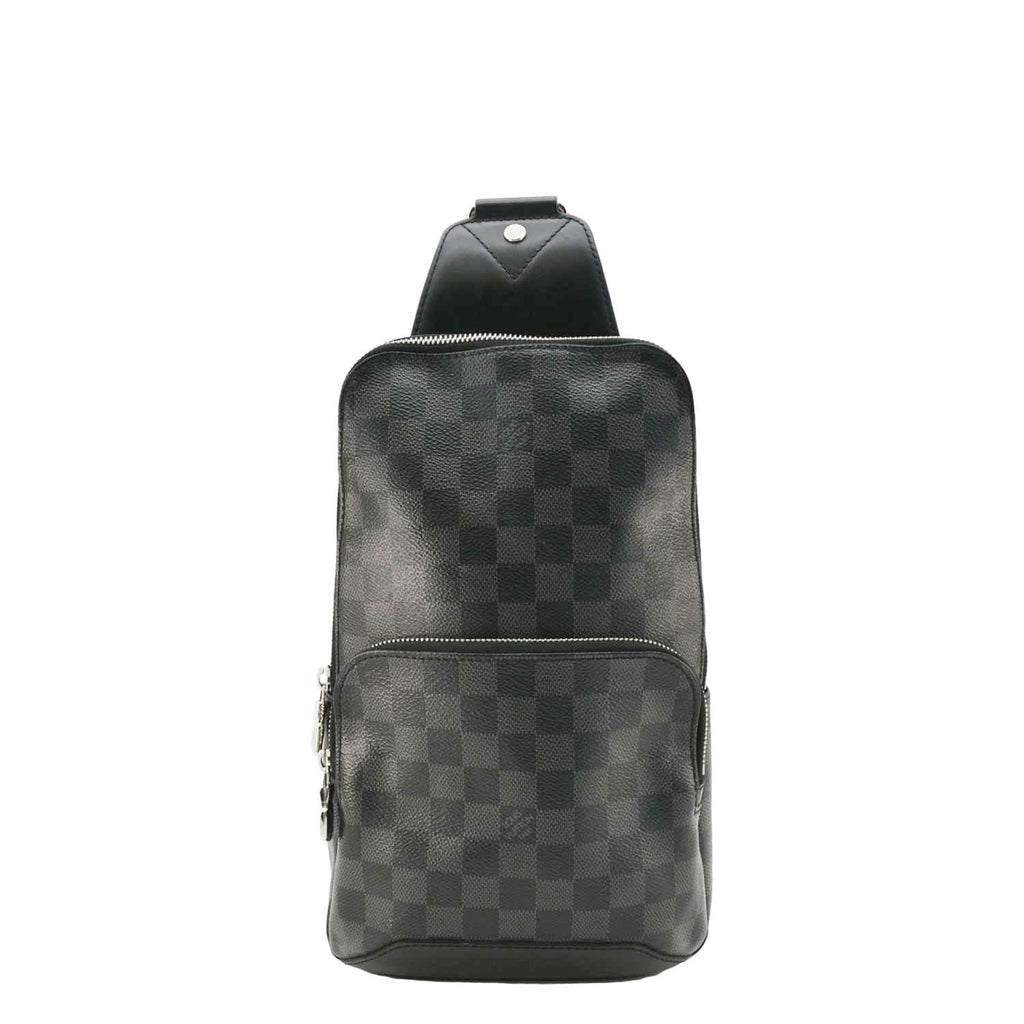 LOUIS VUITTON Avenue Sling Damier Graphite Backpack Bag Black