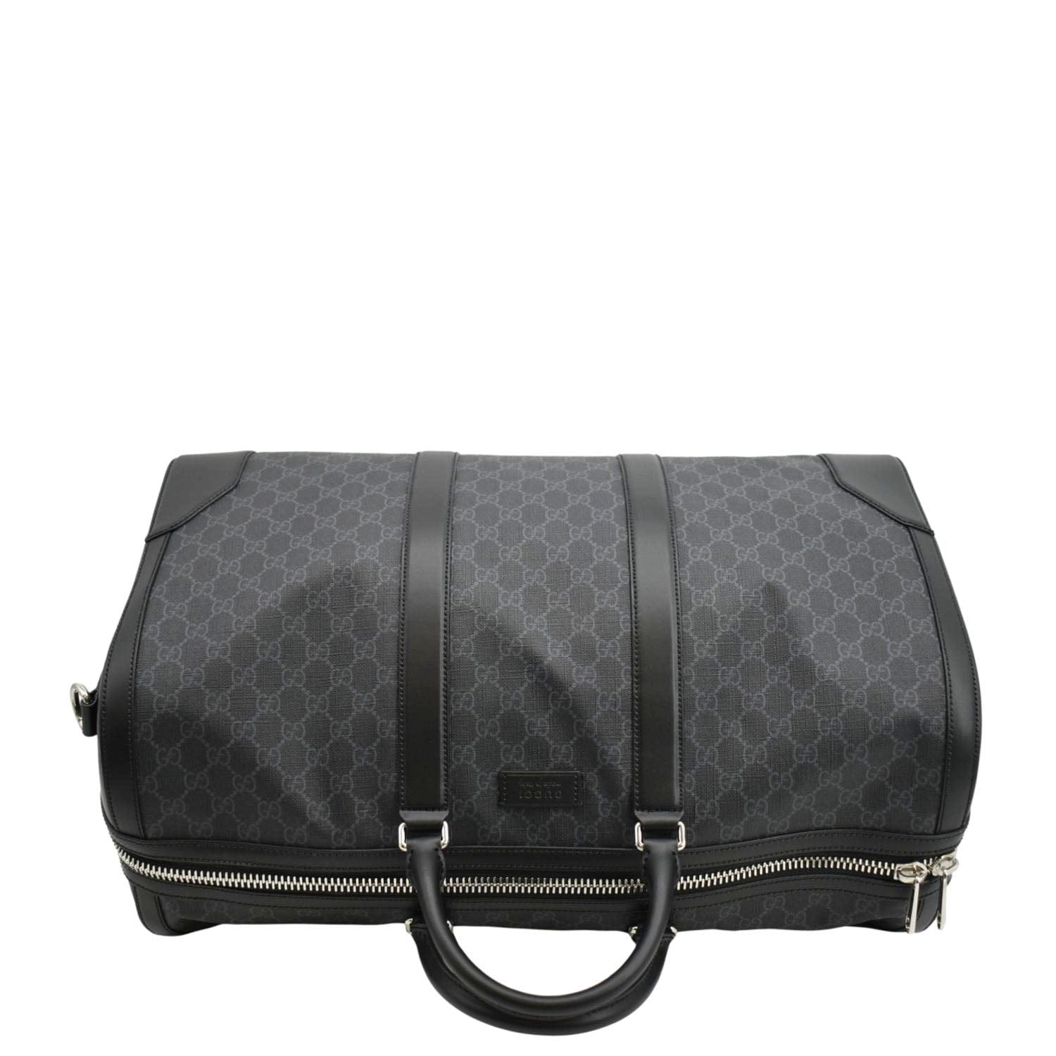 GUCCI Large Carry-On Soft GG Supreme Canvas  Duffle Bag Black 478323