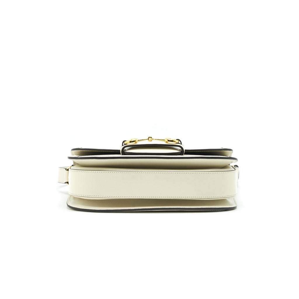 Gucci Horsebit 1955 Small Shoulder Bag White Leather