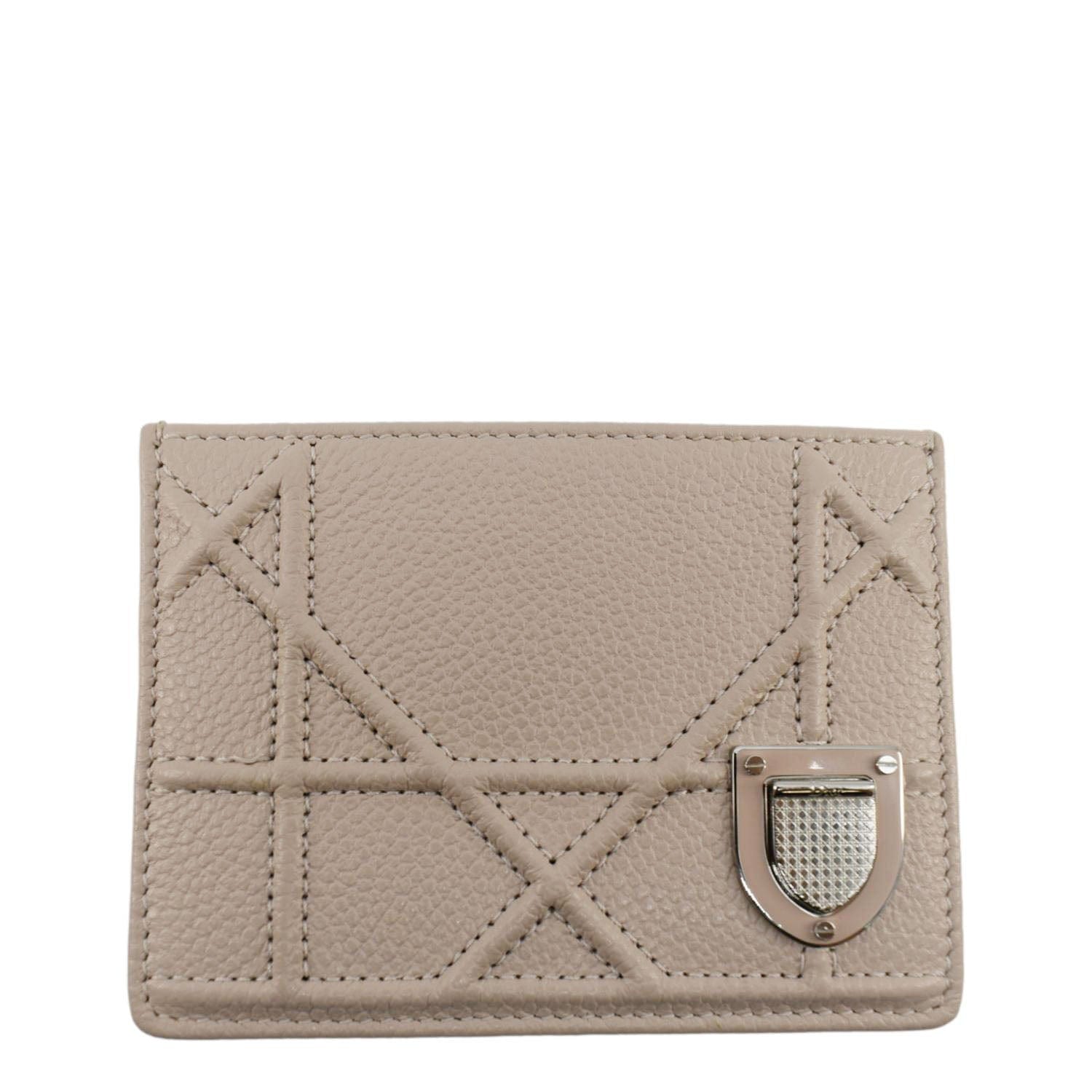 CHRISTIAN DIOR Diorama Cannage Leather  Holder Light Beige