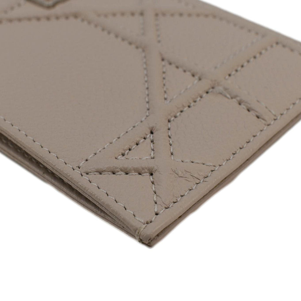 CHRISTIAN DIOR Diorama Cannage Leather  Holder Light Beige