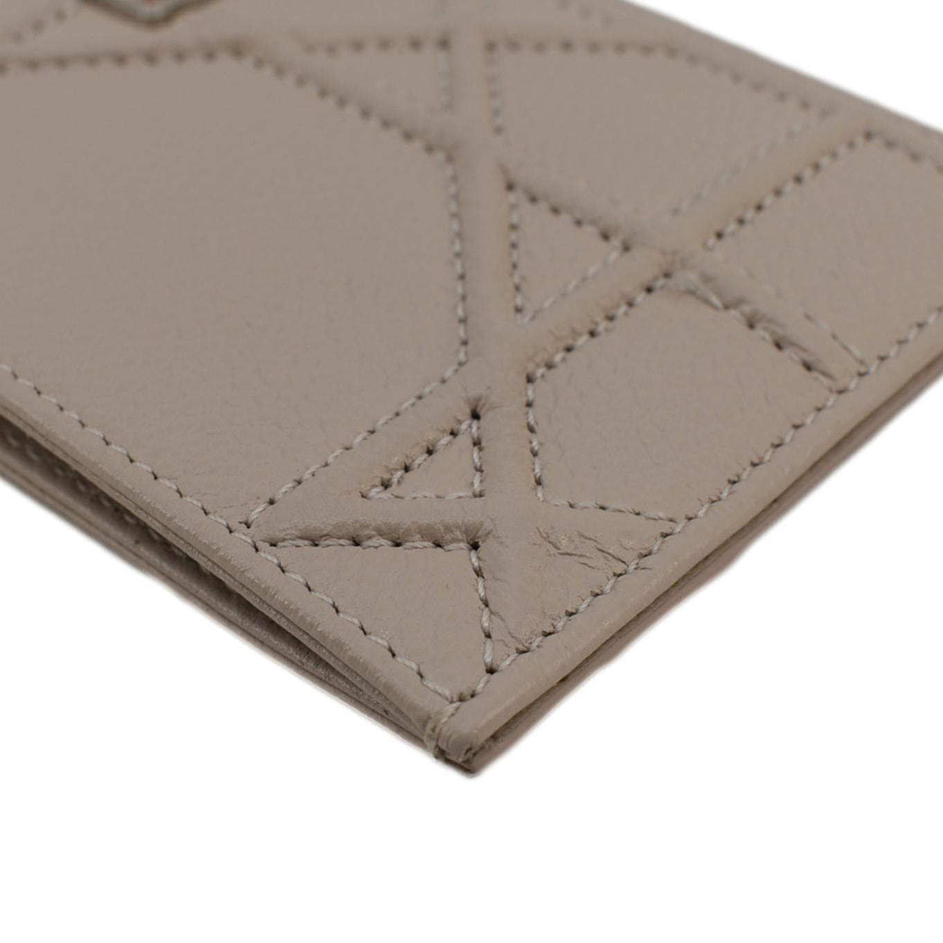 CHRISTIAN DIOR Diorama Cannage Leather  Holder Light Beige