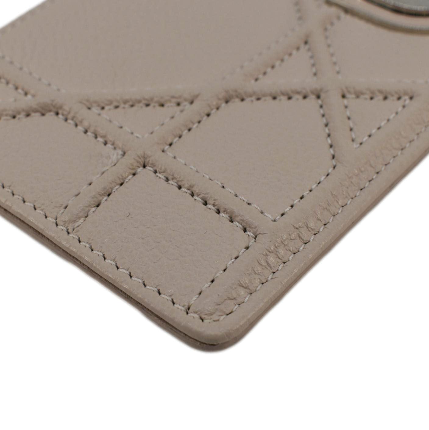 CHRISTIAN DIOR Diorama Cannage Leather  Holder Light Beige