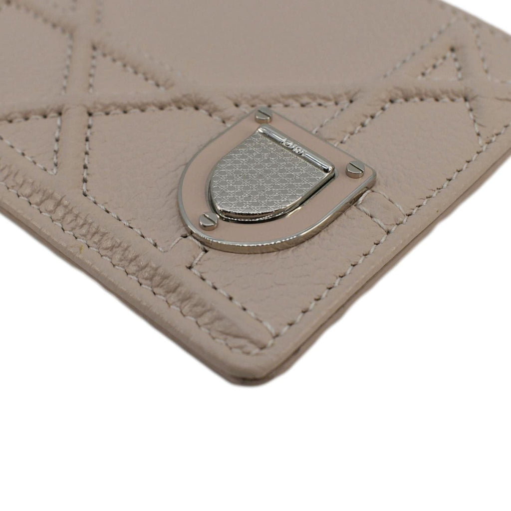 CHRISTIAN DIOR Diorama Cannage Leather  Holder Light Beige