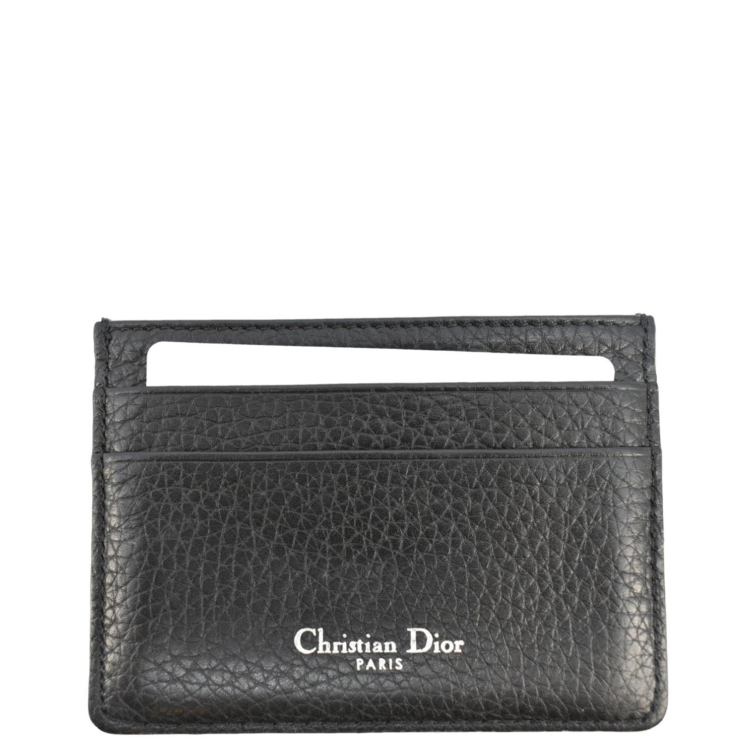 CHRISTIAN DIOR Diorama Cannage Leather  Holder Black