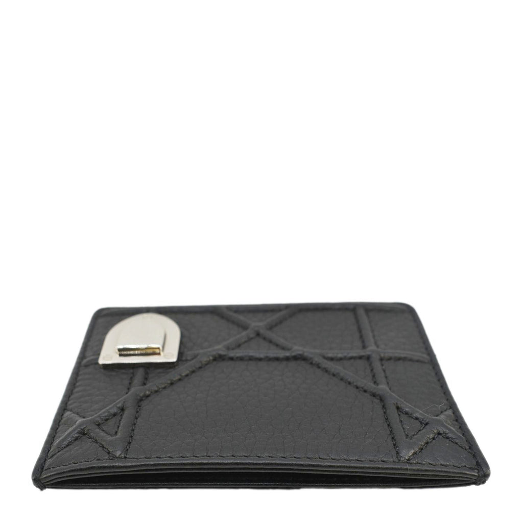 CHRISTIAN DIOR Diorama Cannage Leather  Holder Black