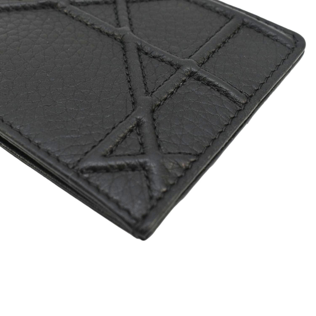 CHRISTIAN DIOR Diorama Cannage Leather  Holder Black