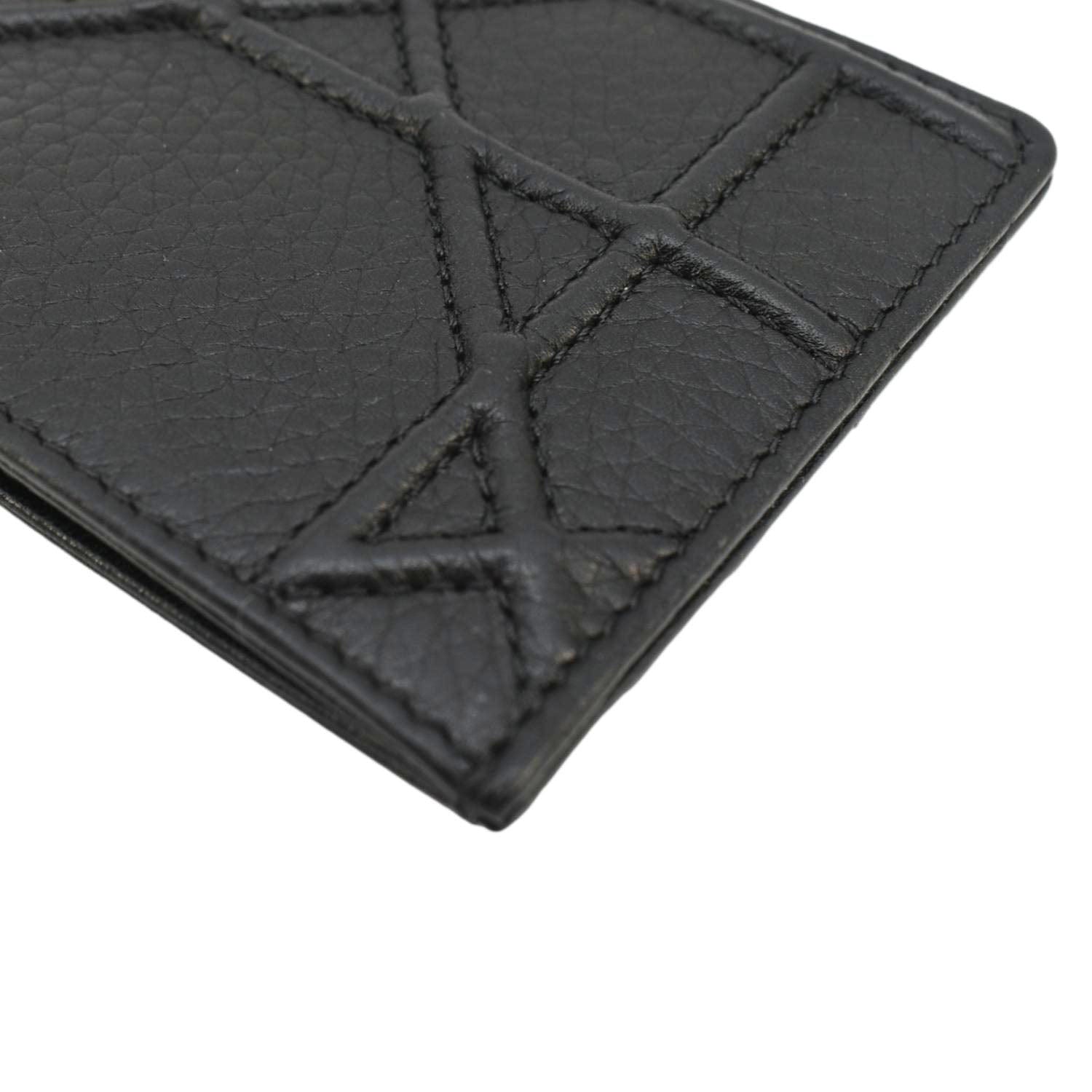 CHRISTIAN DIOR Diorama Cannage Leather  Holder Black