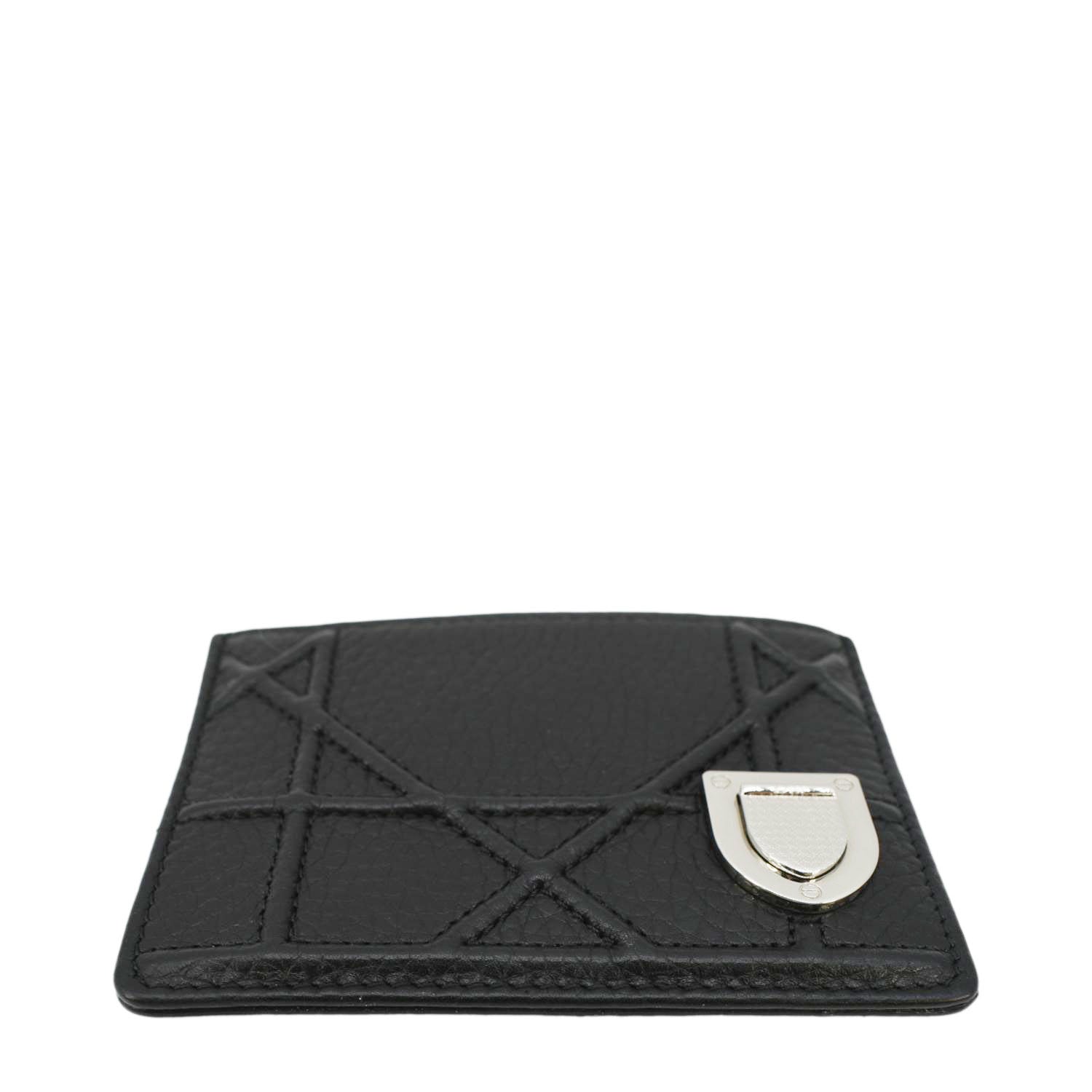 CHRISTIAN DIOR Diorama Cannage Leather  Holder Black