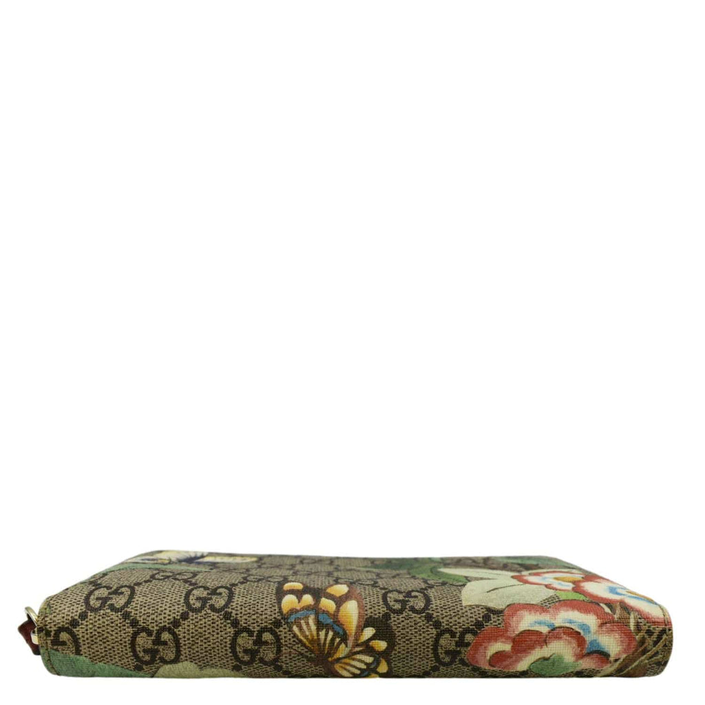 GUCCI Tian Print GG Canvas Zip Around Wallet Beige 424893