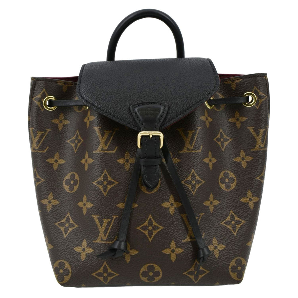 LOUIS VUITTON Montsouris BB Monogram Canvas Leather Backpack Bag Black
