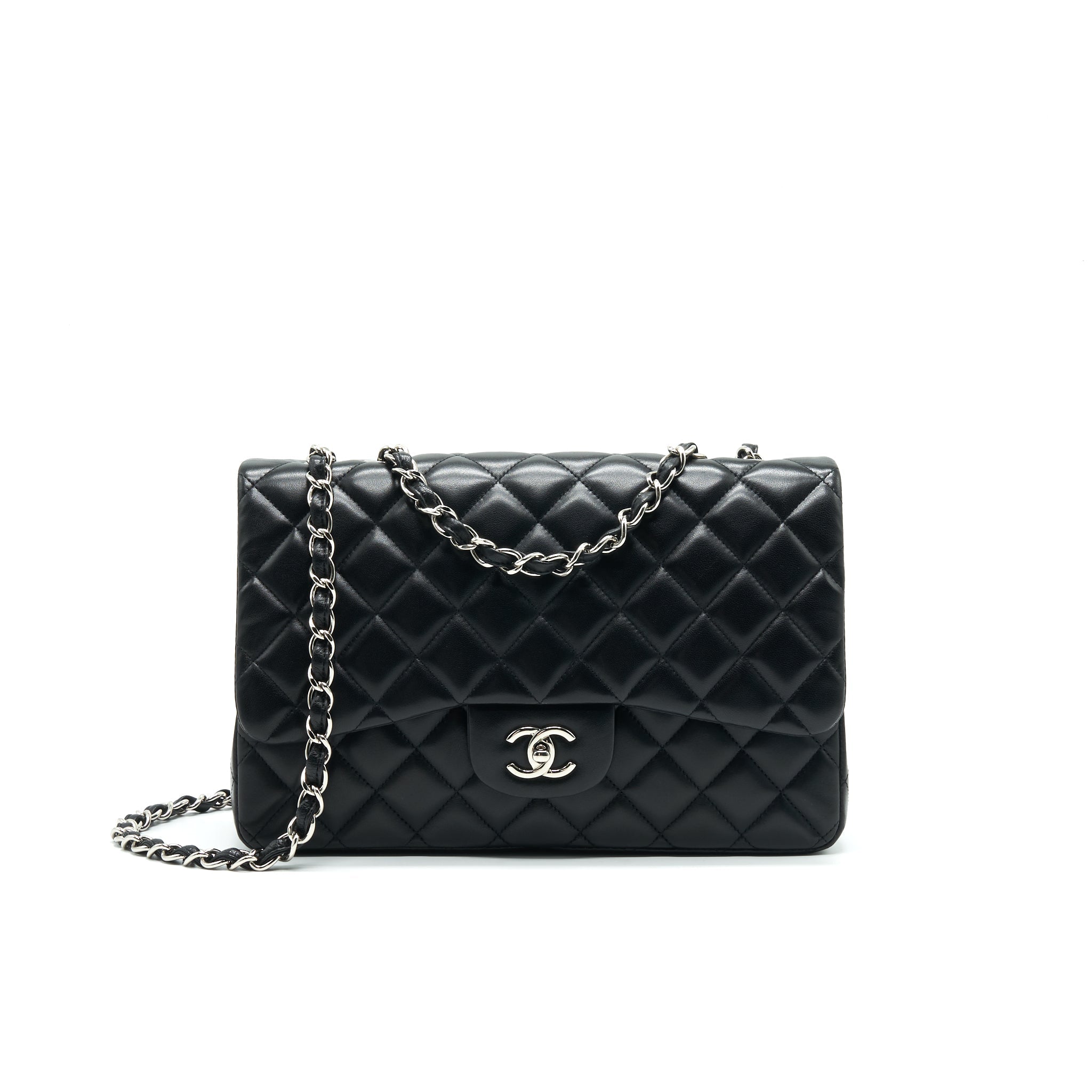 Chanel Single Flap jumbo Bag Lambskin Black
