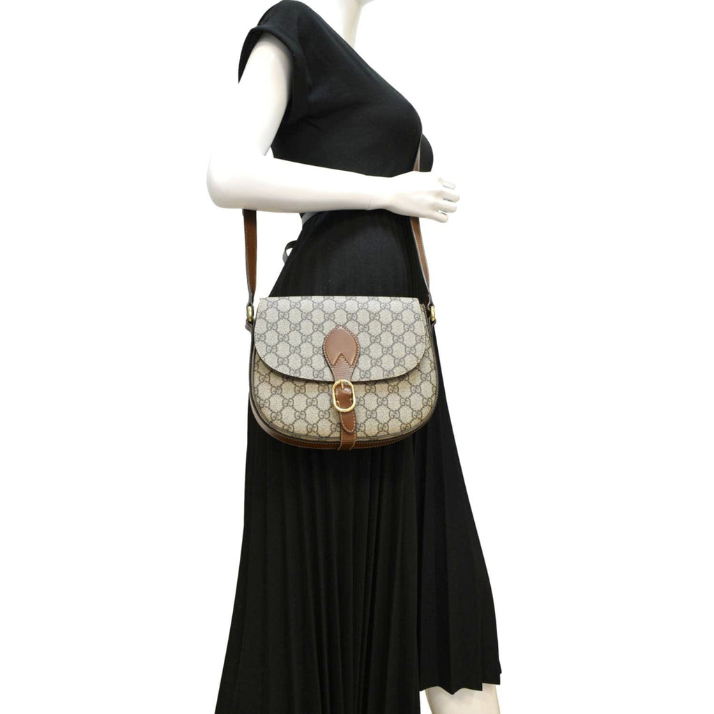 GUCCI Ophidia Small GG Canvas Messenger Bag Beige