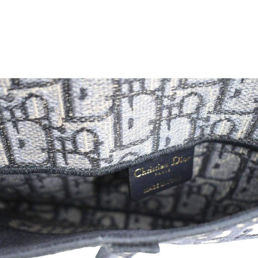 CHRISTIAN DIOR Saddle Oblique Canvas Belt Bag Navy Blue