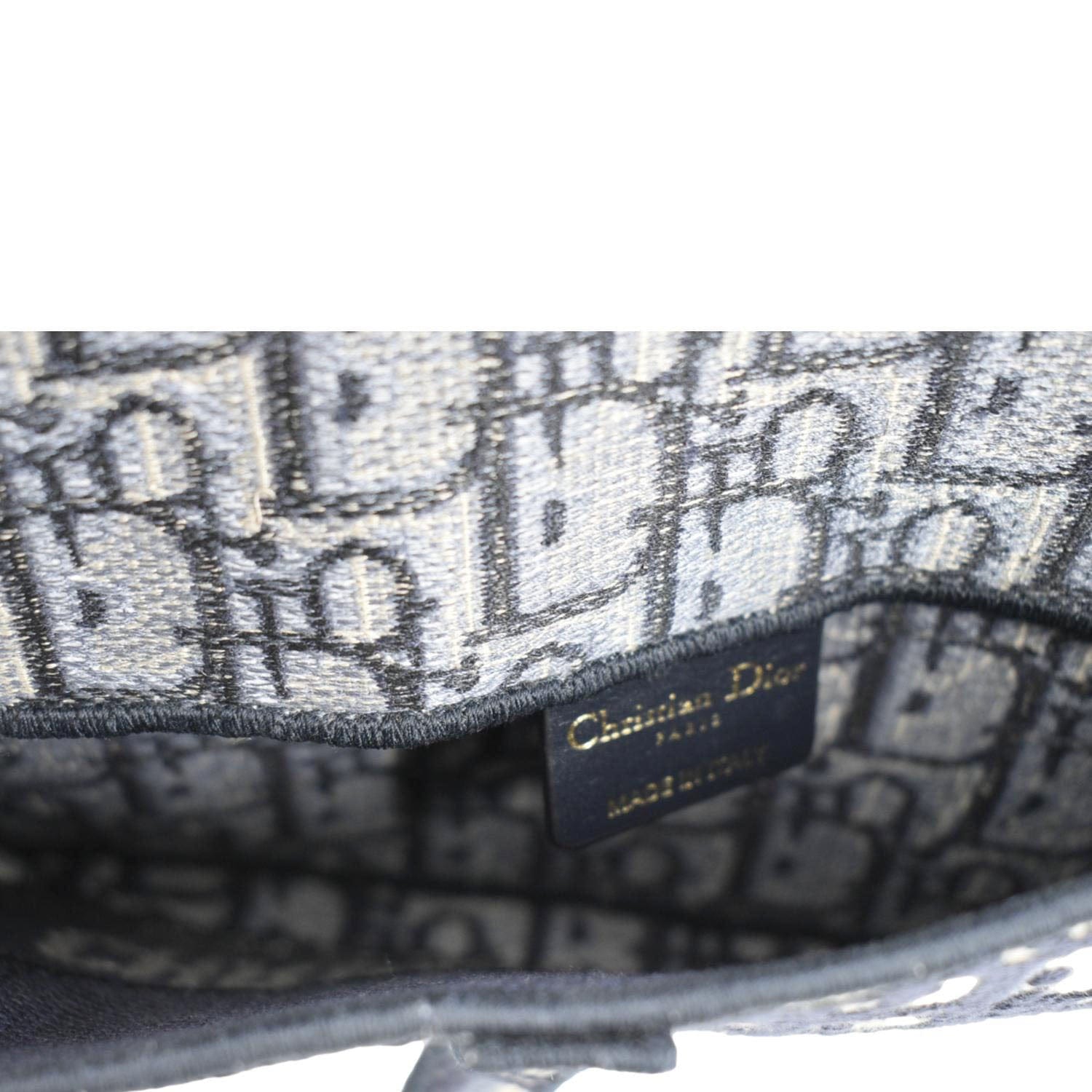 CHRISTIAN DIOR Saddle Oblique Canvas Belt Bag Navy Blue