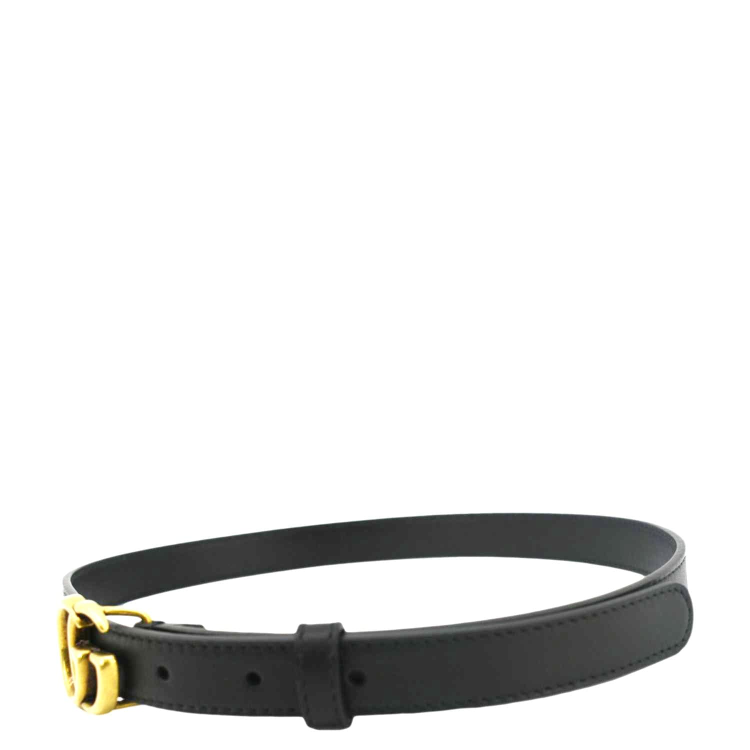 GUCCI Double G buckle Marmont Reversible Leather Belt Black 404912 Size 70.28