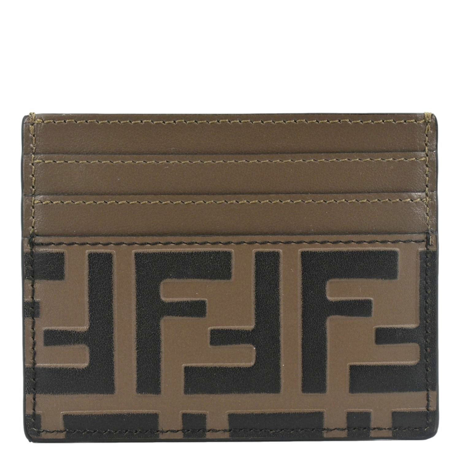 Fendi Quilted FF Leather  Holder Brown