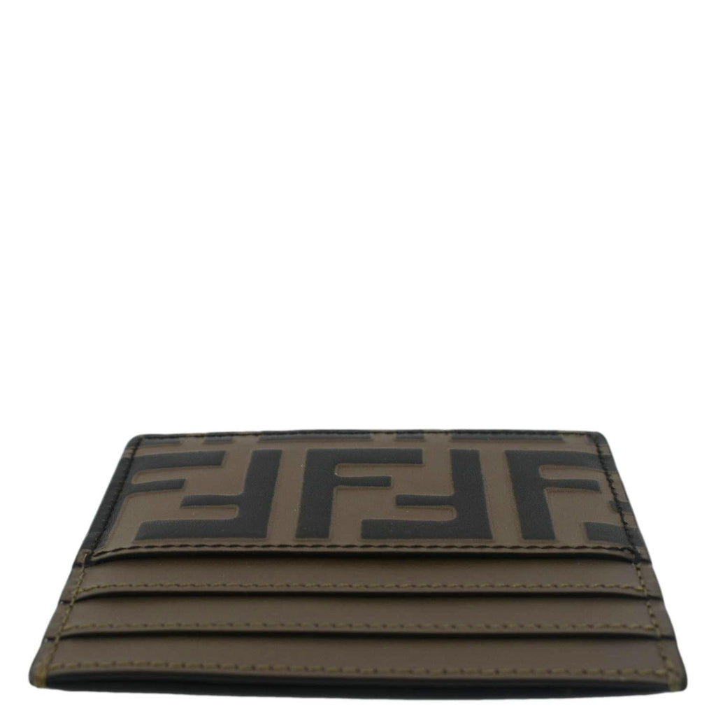 Fendi Quilted FF Leather  Holder Brown