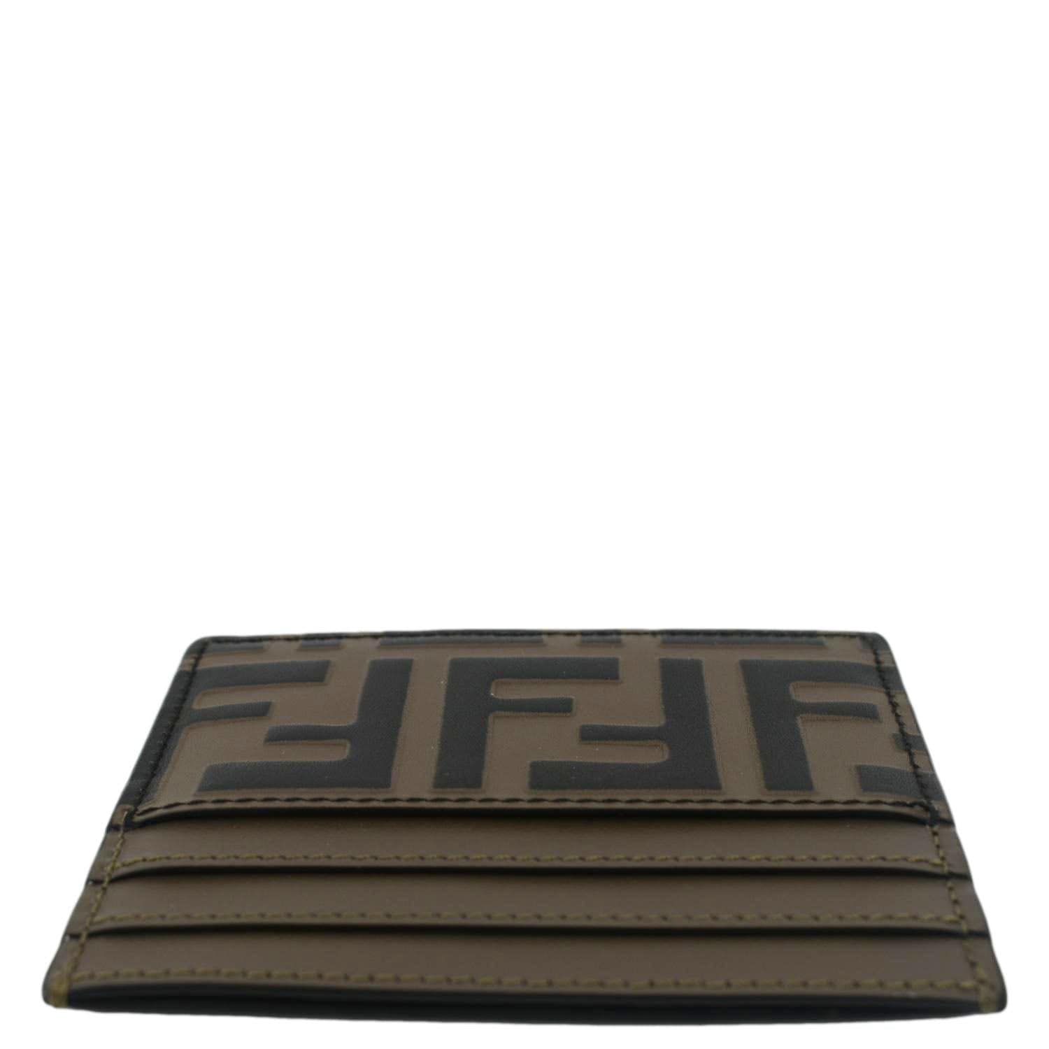 Fendi Quilted FF Leather  Holder Brown