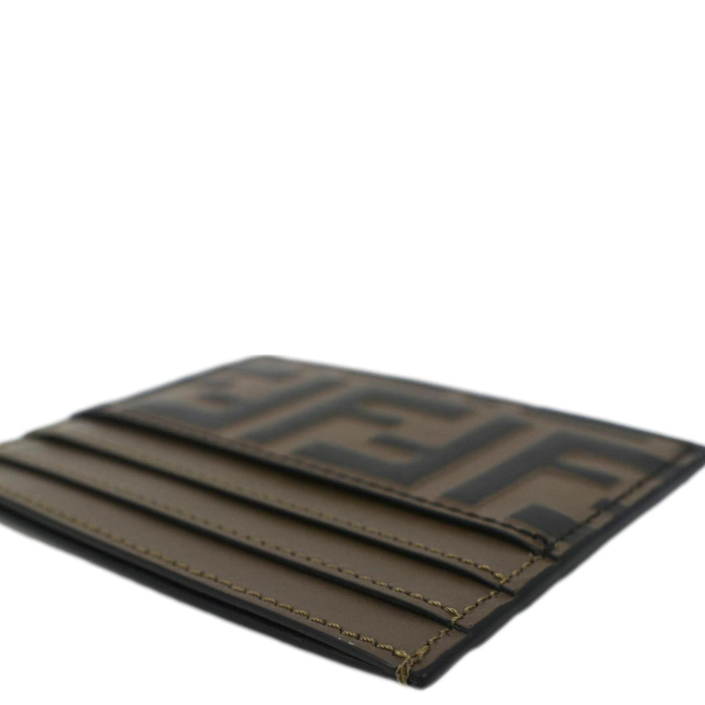 Fendi Quilted FF Leather  Holder Brown