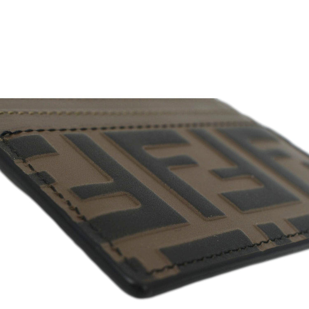 Fendi Quilted FF Leather  Holder Brown