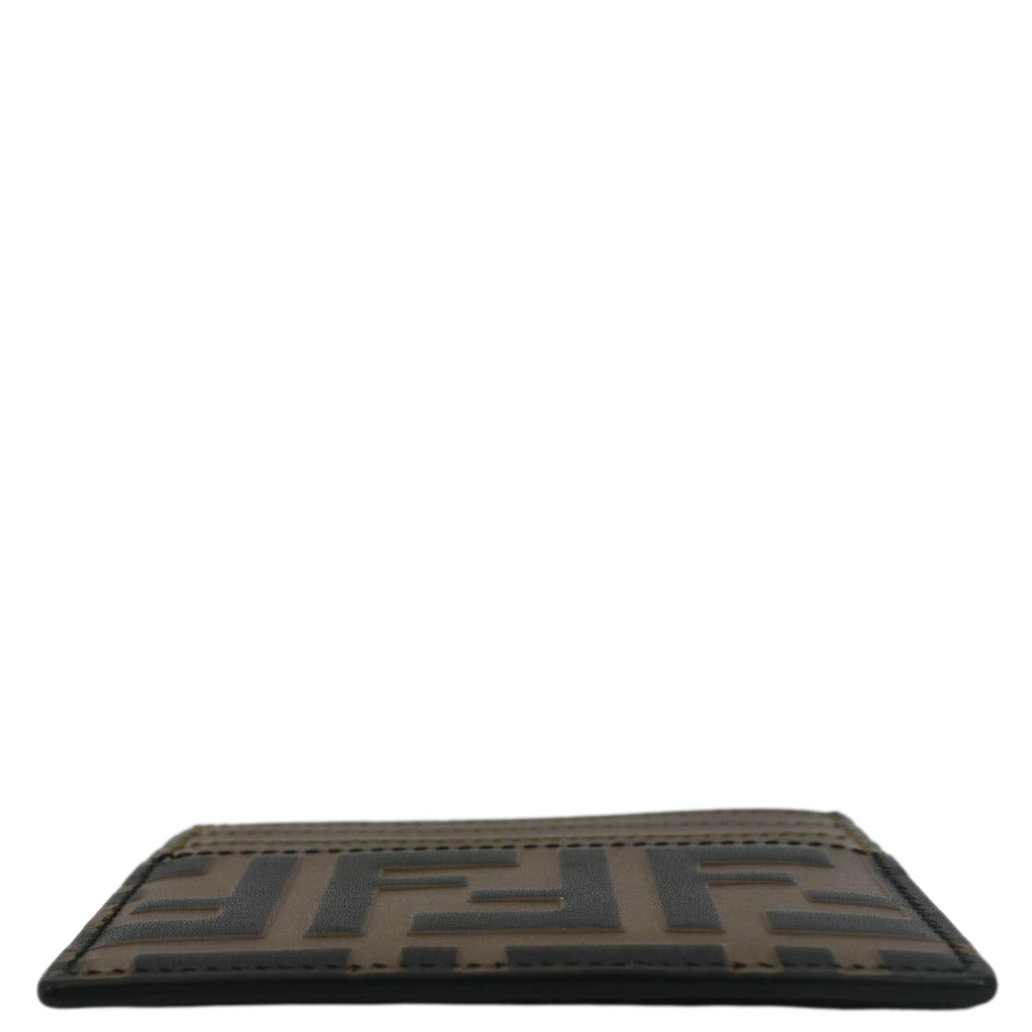 Fendi Quilted FF Leather  Holder Brown