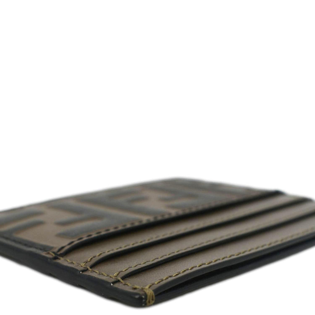 Fendi Quilted FF Leather  Holder Brown