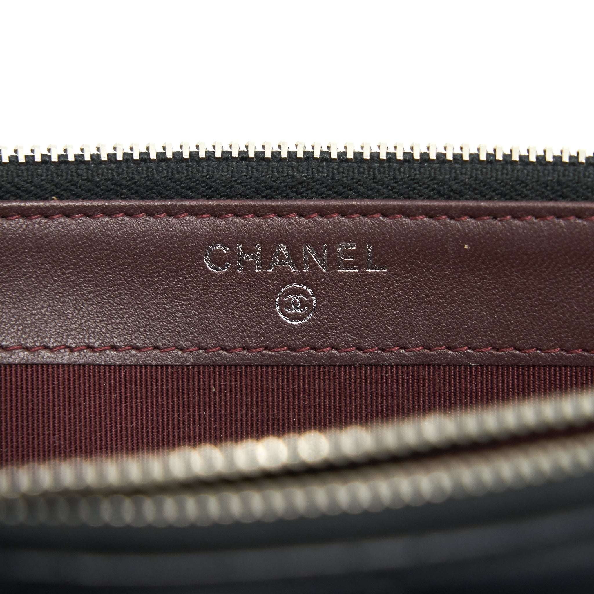 Chanel Double Zip Clutch with Chain Lambskin Black