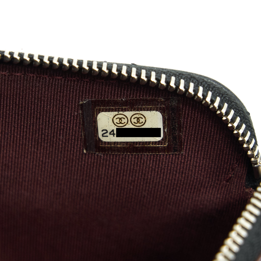 Chanel Double Zip Clutch with Chain Lambskin Black
