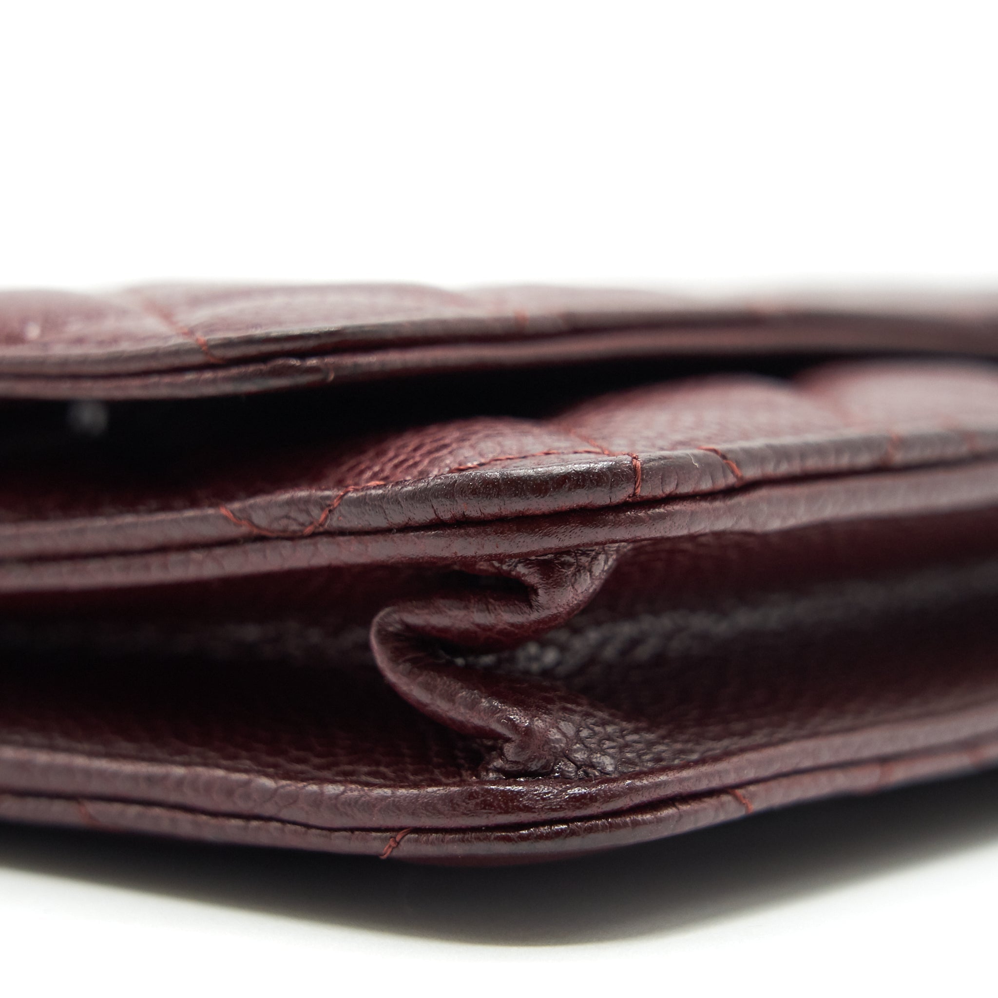 Chanel Burgundy Wallet on Chain Caviar