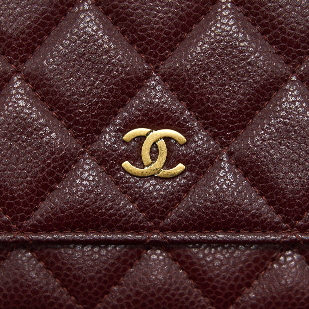 Chanel Burgundy Wallet on Chain Caviar