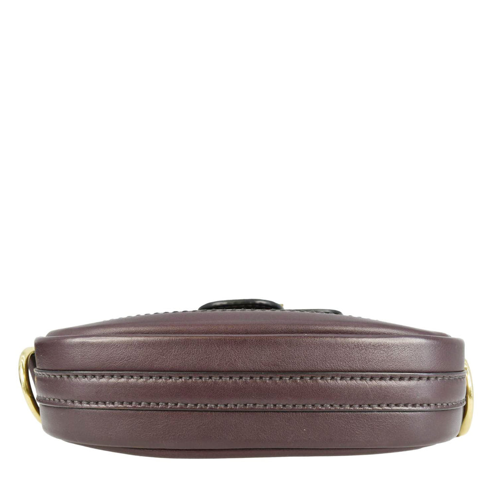 CHRISTIAN DIOR D Fence Calfskin Leather Saddle Bag Purple